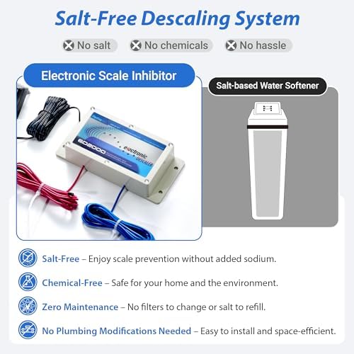 iSpring ED2000 Whole House Water Descaler, Alternative Electronic Salt-Free Hard Water Conditioner, Reduces Limescale Prevent Deposits Build-up, Different from a Water Softener - Image 6