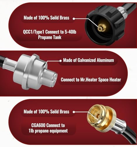 CALPOSE Propane Fuel Filter with 6FT Propane Adapter Hose for Mr.Heater - Image 3