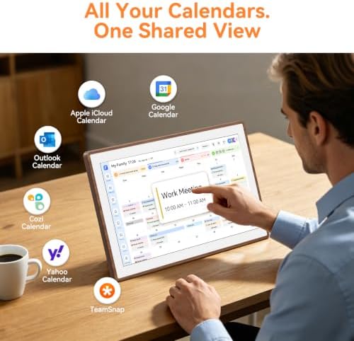 15.6" Smart Digital Calendar, Family Hub Planner (Walnut) - Image 2