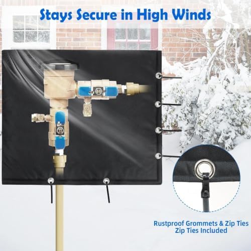 2-Way Open Backflow Preventer Insulation Cover, 30" Wx24 H, Black - Image 3