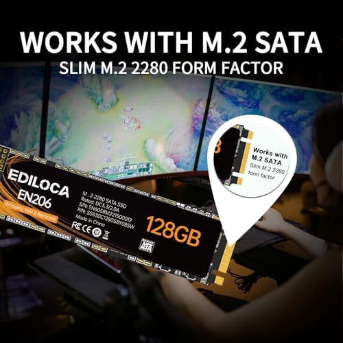 Ediloca EN206 128GB 3D NAND TLC M.2 SSD, M.2 2280 SATA III 6Gb/s SSD Internal Hard Drive, Read/Write Speed up to 550/460 MB/s, Compatible with Ultrabooks, Tablet Computers and Mini PCs - Image 3