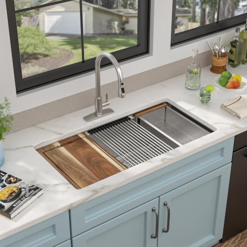 36"x19" Undermount Kitchen Sink Ledge Workstation - Image 2