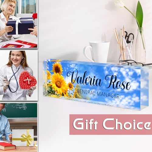 Custom Name Plate for Desk, Acrylic Desk Name Plate Personalized, Employee Appreciation Gifts, Office Desk Accessories for Woman Teacher Nurse, Coworker Gifts for Manager Assistant - Image 6