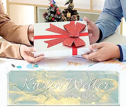 Name Plate for Desk, Desk Name Plate Personalized, Office Decor for Women Men, Acrylic Desktop Accessories, Office Appreciation Gifts for Boss Social Workers Employee Nurse Teacher (Deep Sea) - Image 5