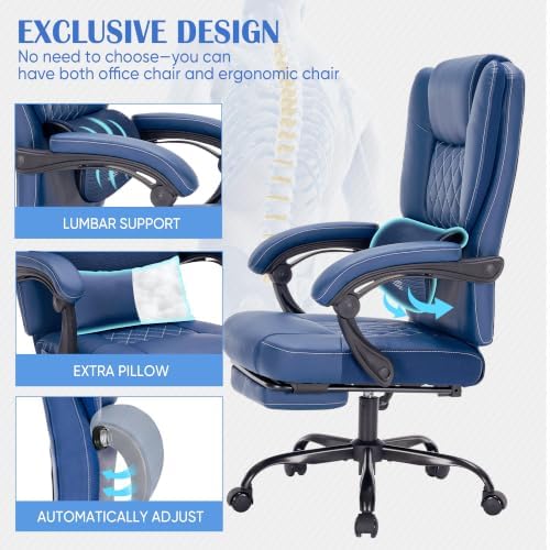 400lbs Reclining Office Chair with Ergonomic Lumbar Support - Image 4