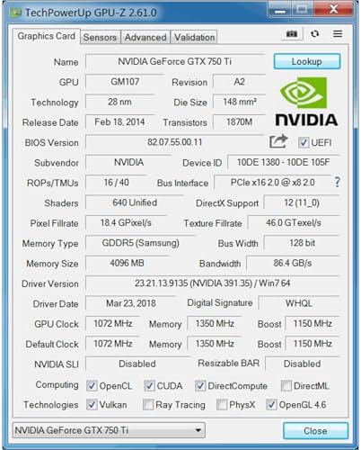 QTHREE GeForce GTX 750 Ti 4GB Graphics Card,GDDR5,128bit,HDMI,DVI,VGA,Video Card for PC Working,Computer GPU,PCI Express x16,Dual Fans,DirectX 12 - Image 7