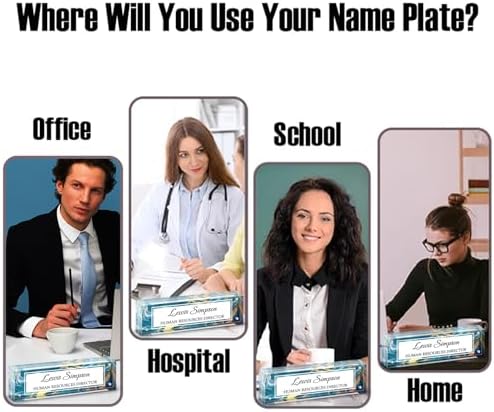Desk Name Plate Personalized, Desk Double sided pattern Name Plate Personalized Office Desk Decor for Women and Men , Teacher Nurse Boss Employee Appreciation Gifts (Green marble, fixed pattern) - Image 2