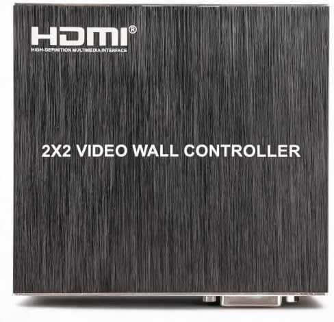 2x2 HDMI Video Wall Processor, Ultra HD 4 Channel DVI TV Wall Video Controller, 180° Rotating HDMI Splicing Display Processor with RS232 and IR Remote Control(US) by Yoidesu