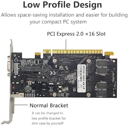 QTHREE GeForce GT 210 Graphics Card,1024 MB DDR3 64 Bit,HDMI,VGA,Low Profile Video Card for PC,GPU,PCI Express 2.0 x16,SFF,Low Power - Image 3