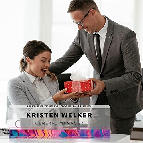 SalaGraphics Desk Name Plate Personalized, Custom for Desk, Office Decor Women Men, Acrylic Accessories, Gifts Coworkers Boss Teacher, Employee Appreciation (Rainbow), 8''(L)x2.5(W) - Image 5