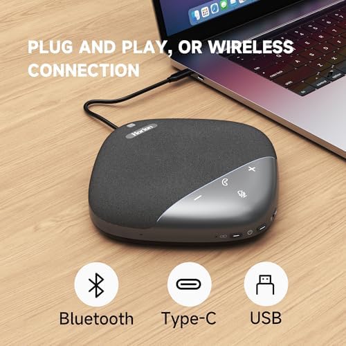 HORION Conference Speaker with Microphone, Wireless Bluetooth Speakerphone for Office Meeting Computer PC, w/8 Mics, 20ft Voice Pickup, 8H Call Time, AI Noise Cancelling, Portable with Zoom/Teams - Image 7