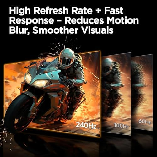 KOORUI 27" FHD 1080p Gaming Monitor 240Hz 1ms, FreeSync Premium, G-SYNC Compatible, 95% DCI-P3, DisplayPort 1.4, HDMI 2.0, VESA Mount, Tilt Adjustable, Black, GN02 - Image 2