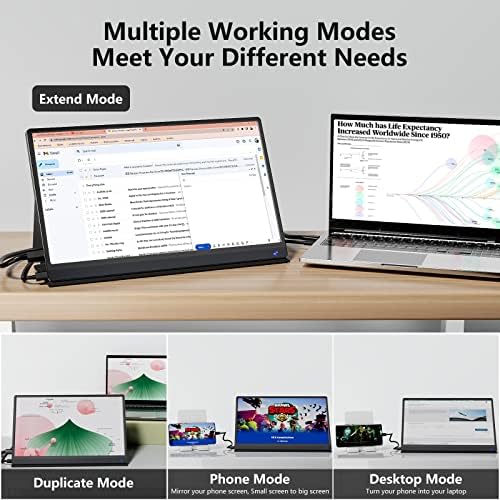 Dopesplay 15.6" Touchscreen Portable Monitor with 5000mAh Battery, 1080P - Image 5