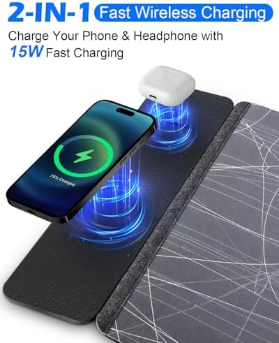 30"x15" XXL Wireless Charging Mouse Pad, Detachable 15W Qi Charger - Image 3