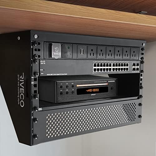 RIVECO 3U Wall Mount Rack for Network| Reinforced Heavy Load 66-99 LBS Small Server Racks Vertical & Horizontal Mounting for 19 inches IT & Studio Equipment. - Image 6