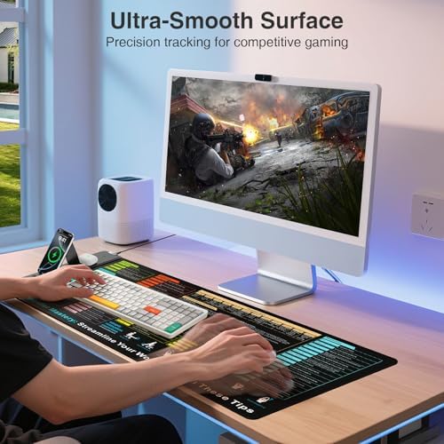 Wireless Charging Mouse Pad with Foldable Phone Holder, 31.5"x15.8" in - Image 5