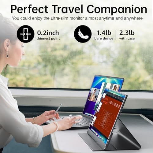 VisionOwl Portable Monitor 15.6 Inch 1080P FHD 85% sRGB Second Screen, USB-C HDMI HDR External Travel Monitor for Laptop MacBook PC PS5 Xbox, VESA Mountable, with Speakers, Cover Stand, Black - Image 4