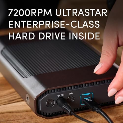 SanDisk Professional 26TB G-Drive Enterprise-Class External Desktop Hard Drive - 7200RPM Ultrastar HDD Inside, USB-C (10Gbps), USB 3.2 Gen 2, Mac Ready - SDPHF1A-026T-NBAAD - Image 4
