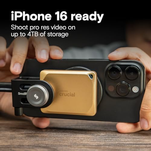 Crucial X10 Pro 2TB Portable SSD, Up to 2,100MB/s Read, 2000MB/s Write, USB 3.2 USB-C, External Solid State Drive, Durable Storage for Professional Creators, Gold - CT2000X10PROSSD9D02 - Image 3