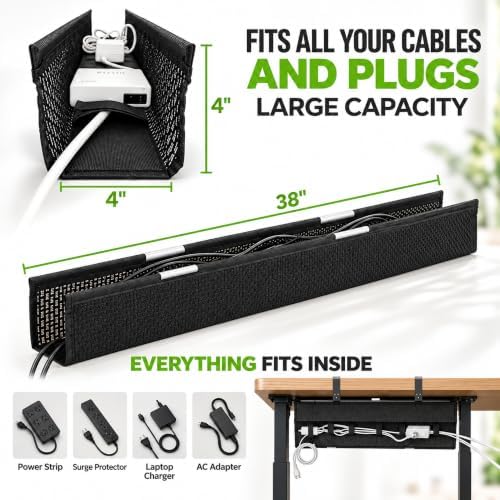 Perfect POSTURE Cable Management Tray Clamp Mounted Desk Organizer - 38" - Image 3