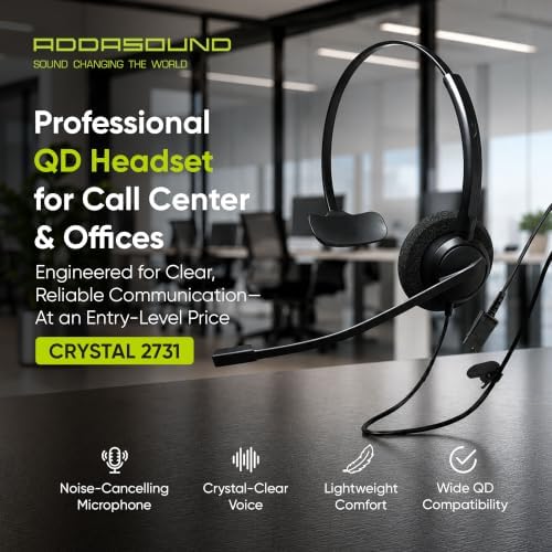 Crystal 2731 QD Wired Headset with Noise Cancelling Microphone - Image 2