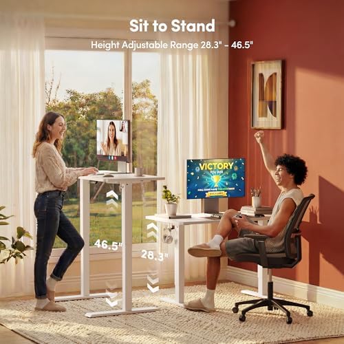 FEZIBO Standing Desk 40 × 24 Inch Electric Height Adjustable, White - Image 5