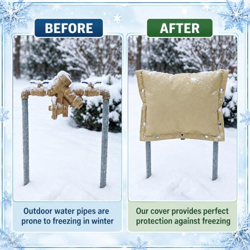 20" W x 16" H 3-Way Opening Backflow Preventer Insulation Cover(5°F), Beige - Image 5