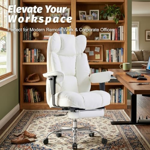 Efomao Executive Office Chair 400lbs,White Big and Tall Desk Chair - Image 3