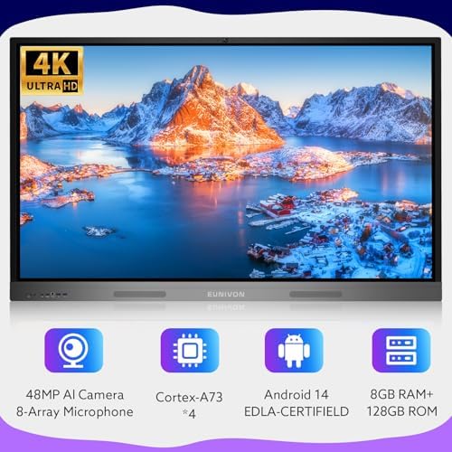Smart Board 55" 4K Interactive Whiteboard Google EDLA-Certified for Classroom Office Home School, OTA Software Updates 8GB RAM + 128GB Storage - Image 3