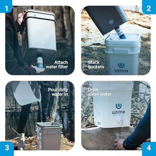 Uzima UZ-2 Camping Water Filter and Drinking Water Filter System, Portable Survival Camping Essentials, Backpacking Purification Gear for Glamping, Hiking, and Hunting Essentials and Military Gear - Image 5