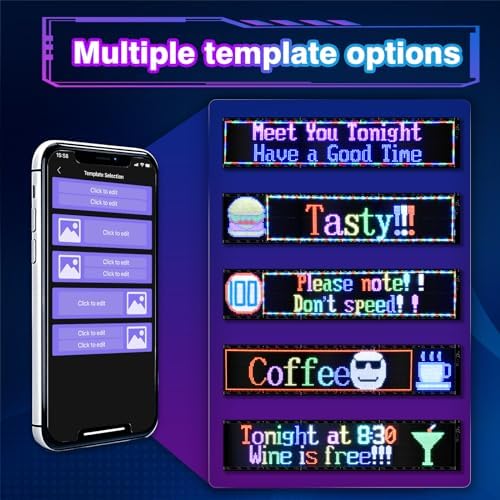 Double Row Programmable LED Signs | Business Scrolling LED Sign | Flexible LED Advertising Sign | Bluetooth APP | Custom Editor Text | for Store Bars Hotel (37"x 8") - Image 3