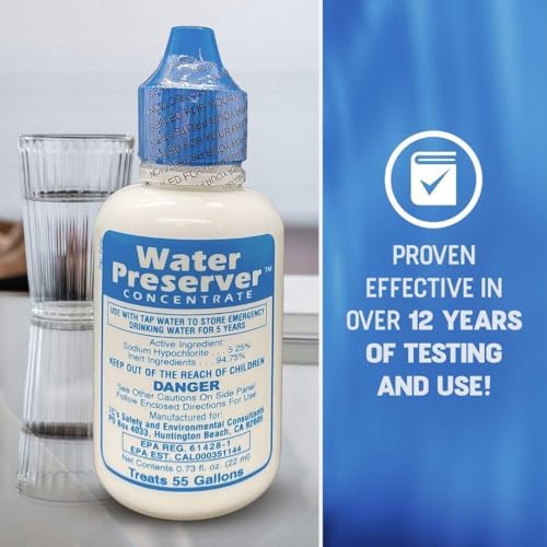 Water Preserver for 55 Gallon Water Tank - Made in USA - Purifies Drinking Water for 5 Years - for Emergency Storage, Rain Collection, Survival Kit, Hurricane & Earthquake - Image 2