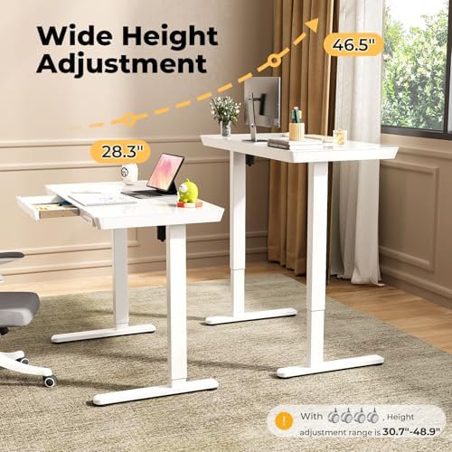 40" Glass Standing Desk with Drawer, Electric Stand up Desk - Image 4