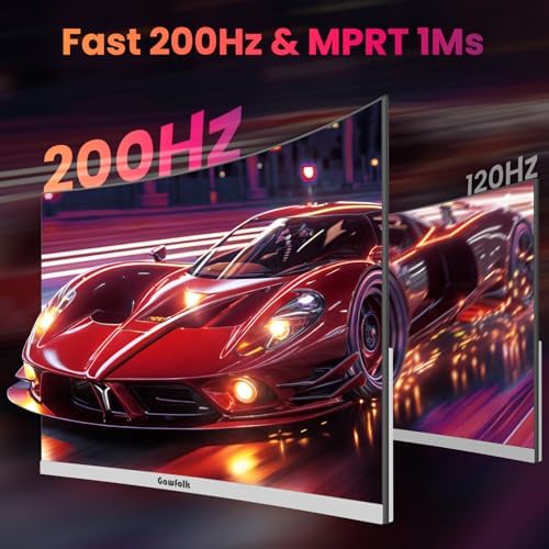 Gawfolk 27" Curved Gaming Monitor,180Hz/200Hz FHD 1920x1080 1800R VA Panel - Image 5