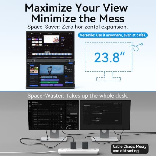 MAGICRAVEN 23.8" 100Hz Triple Portable Dual Monitor Laptop Screen Extender - Image 2