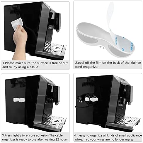 Cord Organizer for Appliances, 5 Pack Upgraded Cord Holder Cord Winder Stick Firmly on Kitchen Mixer, Blender, Coffee Maker, Pressure Cooker, Air Fryer and Small Appliances(White) - Image 6