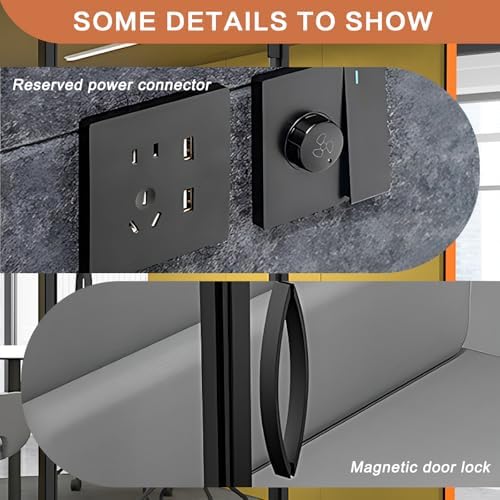 Office Sound Booth with Audio Privacy - Soundproof Booth Includes Unique Yellow Interior,Soundproof Room Include Socket,Light,Door Handle& Orange Frame for Conference Room,Bedroom (Yellow) - Image 6