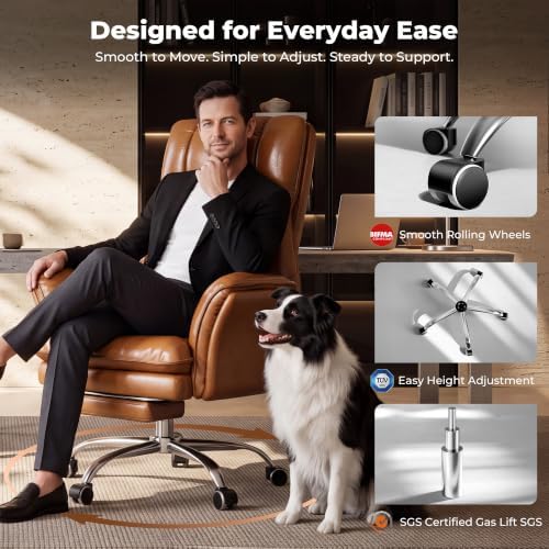 Big and Tall Office Chair, Flip Armrests for Pets & Cross Legged Sitting - Image 5