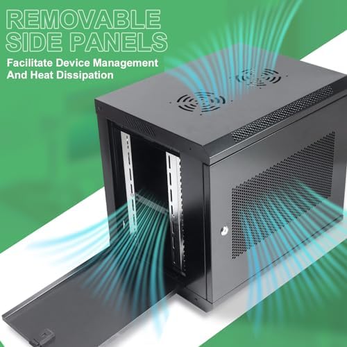 9U Wall Mount Server Cabinet IT Network Rack Enclosure Locking Door Black - Image 4
