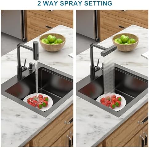 21 Inch Black Drop In Outdoor Kitchen Sink with Faucet and Lid - Image 5