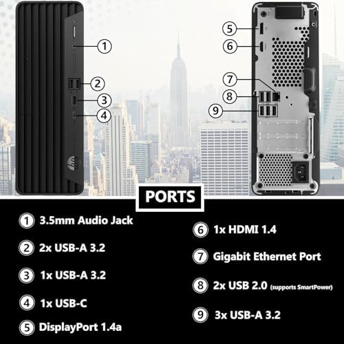 HP ProDesk 400 G9 SFF Desktop Computer | 12th Gen Intel Core i7 (8 Performance Cores, 8 Efficient Cores, Up to 5.4GHz) | 32GB DDR4 RAM, 1TB PCIe SSD | WiFi 6, 10Gbps USB (x4), Dual Monitor Support - Image 3