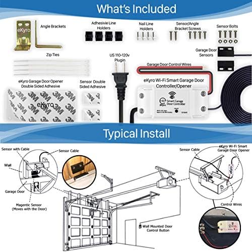 eKyro Smart Garage Door Opener - Universal WiFi Remote Controller Compatible with Alexa, Google Home, iPhone, Siri, Android, Door Left Open Alert, Door Security Systems, Updated Model - Image 3