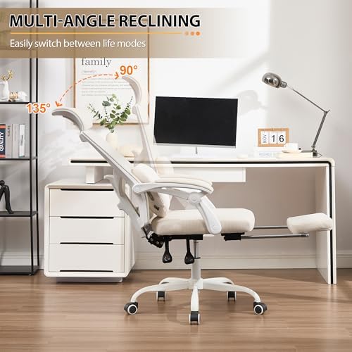 Qulomvs Ergonomic Office Chair with Massage&Heated Lumbar Support, Kneading Massage Office Chair with Foot Rest, Reclining Home Office Desk Chair Adjustable Mesh Computer Desk Chair with Wheels - Image 5