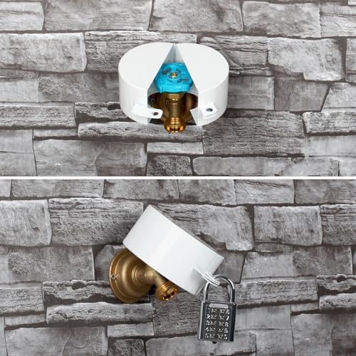 Outdoor Faucet Lock Garden Hose Faucet Lock to Prevent Water Theft, Can be Used for Gate Valve and Water Valve - Easy to Install and Remove, Durable Security Combination Lock (White) - Image 3