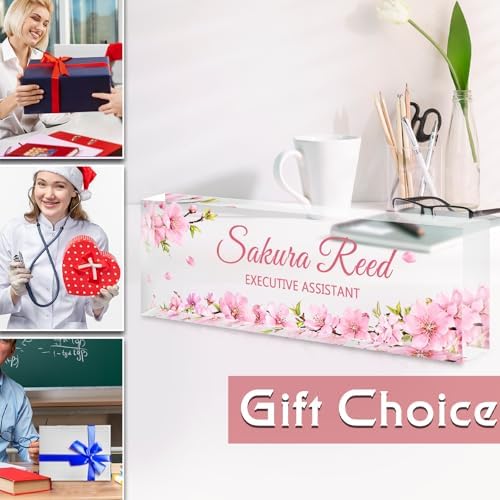 Custom Name Plate for Desk, Acrylic Desk Name Plate Personalized, Employee Appreciation Gifts, Office Desk Accessories for Women Men Teacher Nurse, Coworker Gifts for Manager Assistant (Blush Pink) - Image 6