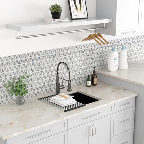 Kichae 12 Deep Undermount Laundry Sink 21x18 Granite Composite Quartz Sink - Image 4