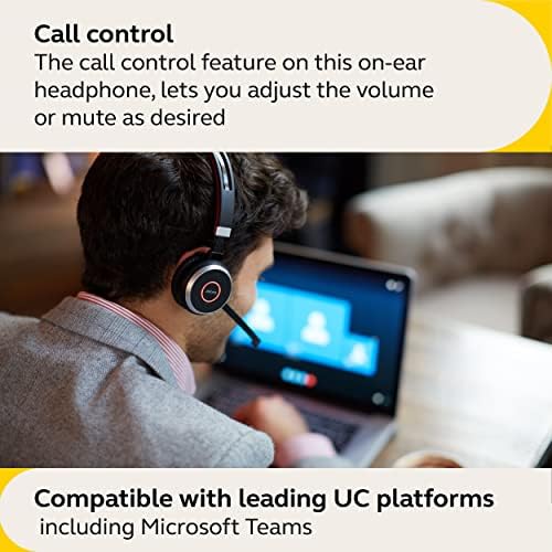 Jabra Evolve 65 SE Link380a MS Stereo- Bluetooth Headset with Noise-Cancelling Microphone, Long-Lasting Battery and Dual Connectivity - Works with All Other Platforms - Black - Image 5