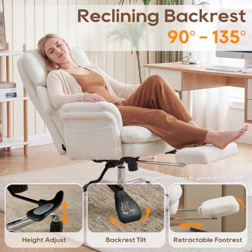 Big and Tall Criss Cross Legged Office Chair with Flip Armrests - Image 3