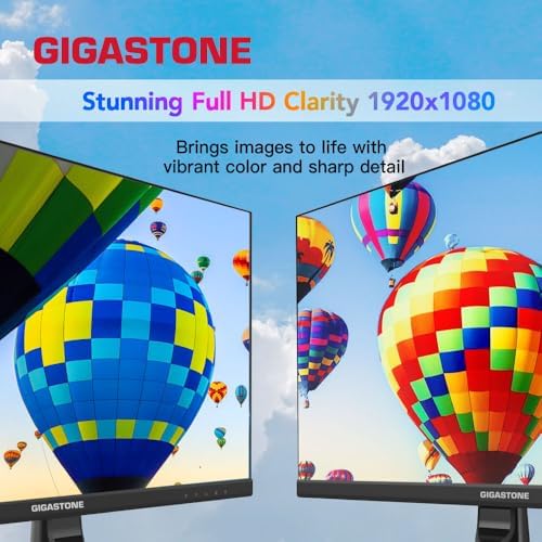 Gigastone 24 inch IPS LED Back Light Monitor 2-Pack 100Hz FHD 1920 x 1080,178°WideView,Frameless, Dual Monitor, MPRT 1ms, Built-in Speakers, Eye Care Technology, Ergonomic Tilt VESA Mount, HDMI VGA - Image 7