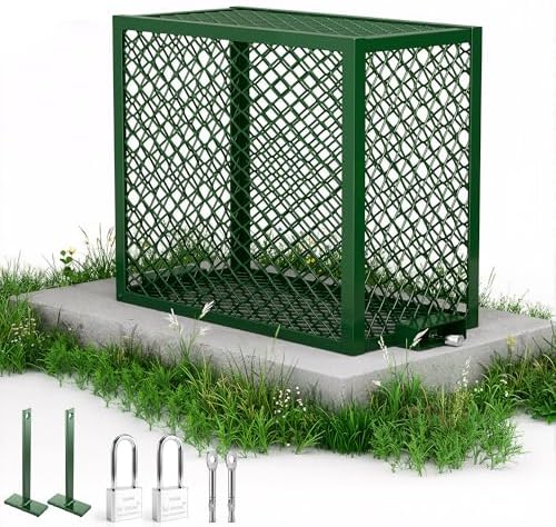 Steel Backflow Preventer Cover, 27.36" L × 13.39" W × 24.02" H Heavy Duty Alloy Steel Backflow Protector Security Cage, Lockable Backflow Valve Cover with Anchors & 2 Stainless Steel Locks by Unknown